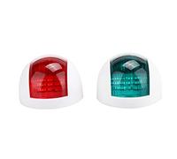 Qiilu 2 piezas Luces de señal de navegación, Lámpara de señal de 12V-24V Rojo Verde LED Luz de navegación impermeable para barcos(Blanco)