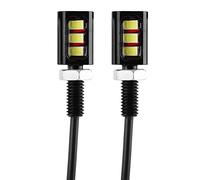 Qiilu 2 Piezas Luz Matricula Moto 12V Luces de Matrícula 3 Mechas LED Universal de Coche de Motorcycle Número de Licencia de la Placa Tornillo Tornillo Lámpara de Luz