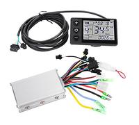 Qiilu 24V-48V Panel de Pantalla LCD Resistente al Agua Kit de Controlador sin escobillas de Scooter de Bicicleta eléctrica(36V/48V 350W)