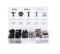 Qiilu 60pcs 5 tipos Cubierta de unidad de pintura del motor del auto Clip de fijación inferior del escudo