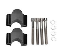 Qiilu 7/8in Aluminio Moto Manillar Riser, Manillar Riser Mount Clamp 28MM Adaptador de altura para motocicleta ATV(negro)