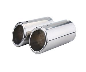 Qiilu acero inoxidable Tubo de escape, 1 Par de Tubos de cola de escape del coche Consejos silenciador
