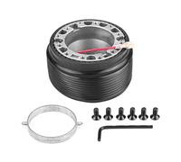 Qiilu Adaptador de Volante de Aluminio de 16 mm/0,6 Pulgadas con Orificio para 6 Pernos Adaptador de Cubo de Carreras para 323 Miata MX3 MX5 MX6 Color Negro