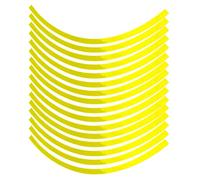 Qiilu - Adhesivo para llantas de neumáticos (6 colores, color amarillo fluorescente)