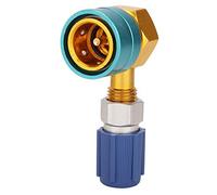 Qiilu Aluminio 37g R1234YF a R134A Adaptador de acoplador rápido de lado bajo Montaje de aire acondicionado para automóvil