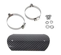 Qiilu Auto y Moto sistemas de escape Deflectores de calor, Escudo térmico, tubo intermedio de motocicleta Link tubo protector protector de talón (negro)