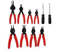Qiilu Circlip Plier, 11 piezas Universal Mechanics Set de alicates de anillo de retención internos y externos