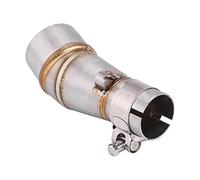 Qiilu Conector de Tubería de enlace medio de escape de Motocicleta, Adaptador de tubo de escape Slip-On estable