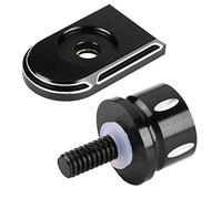 Qiilu Cubierta del Tornillo de la lengüeta del Perno del Asiento, Cubierta de la Perilla de Montaje del Tornillo de la lengüeta del Perno del Asiento Trasero de la Motocicleta de Aluminio Negro