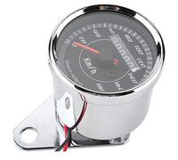 Qiilu Cuentakilómetros Speedomete, Universal Moto Modificación Retro LED Cuentakilómetros Velocímetro Digital Mile Meter Gauge