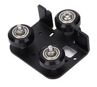 Qiilu Ender 3 V2 Placa trasera Ender 3 Placa de soporte trasero de metal negro Placa de soporte trasero de metal negro Placa de soporte trasera extrusora de impresora 3D con polea para Ender3 V2