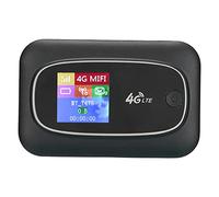 Qiilu Enrutador 4G LTE Portátil CAT4 150Mbps Punto de Acceso WiFi Móvil Mini Enrutador de Viaje Equipado con Pantalla LCD con Ranura para Tarjeta SIM Apto para Outdoo Ravel Oficina en