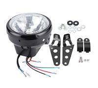 Qiilu Faro de Motocicleta Universal para Motocicleta, Foco de Luz de Señal de Giro, Faros de Motocicleta Redondos con Soporte para Motocicleta Eléctrica ATV