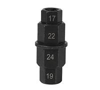 Qiilu Herramienta para Eje Hexagonal, Herramienta para Eje de Motocicleta, Herramienta de reparación de Llave para Eje de neumático de Motocicleta para Eje Delantero de 17 mm, 19 mm, 22 mm y 24 mm