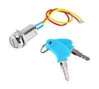 Qiilu Interruptor de encendido de scooter, interruptor de encendido de scooter eléctrico de 2 hilos para scooter eléctrico, bicicleta eléctrica, bloqueo del acelerador