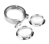 Qiilu Kit de Abrazadera de Brida de Banda en V, Kit de Abrazadera de Brida de Banda en V de 2,5 Pulgadas Accesorio de Acero Inoxidable T-304 para Tubos de Bajada de Escape Turbo