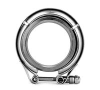 Qiilu Kit de abrazadera de escape, 2.5 pulgadas Turbo Tubo de escape Tubo de acero inoxidable Abrazadera de banda en V Kit de brida 2pcs