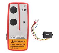 Qiilu Kit de Control Remoto de Cabrestante Inalámbrico DC12V/24V Controlador de Cabrestante Eléctrico Interruptor de Control Remoto de Cabrestante Inalámbrico para Camión ATV UTV(Rojo)