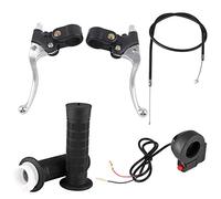 Qiilu Kit de palancas de freno del acelerador Kill on/off para bicicleta de bolsillo Mini motocicleta ABS y material de aleación de aluminio Manijas