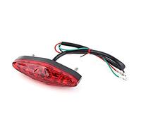 Qiilu Luz trasera de freno de la motocicleta, 12V 15 LED Freno universal de la motocicleta Parada trasera Luz trasera de la bicicleta ATV Dirt Bike(rojo)