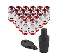 Qiilu M12 X P1.5 20 piezas Tuercas de seguridad, tuercas de rueda de tuercas de carreras de automóviles Tornillo con llave de tuercas y llave hexagonal Apto para ruedas de recambio de Honda(rojo)