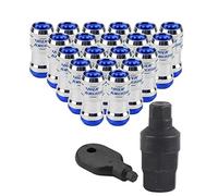 Qiilu M12 X P1.5 20 piezas Tuercas de seguridad, tuercas de rueda de tuercas de carreras de automóviles Tornillo con llave de tuercas y llave hexagonal Apto para ruedas de recambio de Honda(Azul)