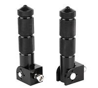 Qiilu M8 - Pedales Plegables para Motocicleta, 2 Pedales de Aluminio para Motocicleta, Coche Eléctrico, Antideslizante, 8 Mm, Universal, 90 Grados, Fijo, Plegable, para Pedal de Pasajero,(Negro)