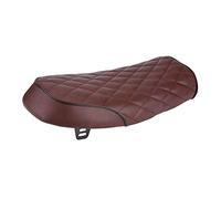 Qiilu Motocicleta cuero de PU Vintage Cafe Racer Seat asiento plano cojínCompatible para CG125 GN CG CB200 CB350 CB400SS CB500 CB750 SR400 SR500 XJ XS KZ(MARRON)