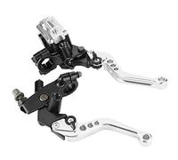 Qiilu Palanca De Embrague Moto, 1 par 7/8 "(22 mm) Palancas de depósito del cilindro maestro del embrague del freno de la motocicleta universal(Plata)