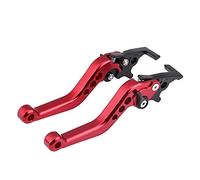 Palanca de Freno, 1 par modificación de Scooter de Motocicleta Palanca de Freno de Disco Doble Palanca de Freno de aleación de Aluminio CNC roja Universal Palanca de Freno Disco Doble