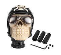 Qiilu Palanca de marchas Palanca de calavera,Perilla de marcha del automóvil, palanca de palanca de cabeza manual de cráneo esqueleto universal