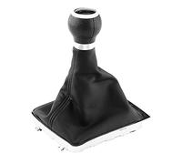 Qiilu Pomo de 5 velocidades para B6 2006-2010, cubierta cuero sintético y plástico resistente, diseño elegante con borde cromado fácil instalación directa