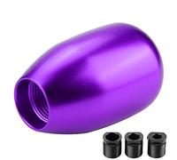 Qiilu Pomo de cambio de marchas , palanca de cambios manual de 5 velocidades para coche de Metal con 3 adaptadores 8/10/12mm(púrpura)