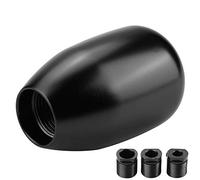 Qiilu Pomo de cambio de marchas , palanca de cambios manual de 5 velocidades para coche de Metal con 3 adaptadores 8/10/12mm(negro)