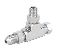 Qiilu Racor en T de 1/8 "Npt, 3 vías NPT de 1/8" a 4AN y Adaptador de Bloque de Enchufe Racor en T Sensor de presión de alimentación de Aceite