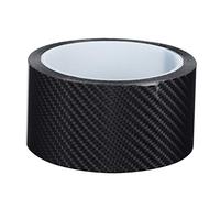 Qiilu Scotch Carbono, Rodillo de Fibra de Carbono, Adhesivo Negro de Protección de Borde de Puerta de Coche Película Protector de Fibra de Carbono Negro (5 CM*3 M)