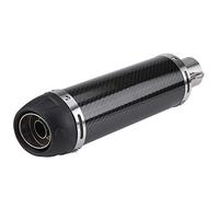 Qiilu Silenciador de tubo de escape，51 Calibre Motocicleta Modificación Tipo universal Sección larga Fibra de carbono Tubo de escape LeoVince