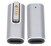 Qiilu Tipo C a Adaptador Magnético T Tip 5A PD Interfaz de Succión Magnética de Carga Rápida USB C a Adaptador Magnético para Computadora Portátil OS X