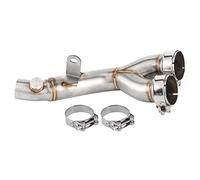 Qiilu Tubo intermedio de Escape de Motocicleta, convertidor catalítico de Tubo intermedio de Escape eliminado Ajuste del Tubo de Enlace Decat para YZF-R6 2009-2014