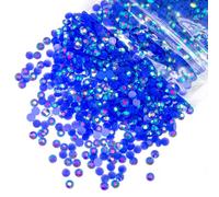 qiipii 620 piezas de diamantes de imitaci n de resina AB azul real de 6 mm, piedras de resina de gelatina de base plana azul oscuro AB SS30 a gra