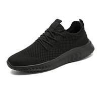 QIJGS Zapatillas de deporte para hombre, zapatillas de correr, zapatillas de deporte, zapatillas de moda, zapatillas de correr en calle, fitness, correr, deslizarse en caminar, A negro., 42 EU
