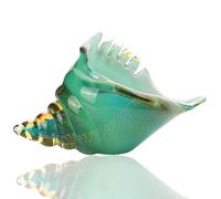 QIJIAYU Estatua de Caracol de Vidrio soplado a Mano con Arte Verde, pisapapeles, Escultura, decoración del hogar, Adornos de Boda