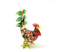 QIJIAYU Muñeco Artesanal de Vidrio de Colores, miniadorno de Gallo Hecho a Mano, decoración del hogar, Regalo de Año Nuevo