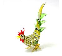 QIJIAYU Muñeco Artesanal de Vidrio de Colores, miniadorno de Gallo Hecho a Mano, decoración del hogar, Regalo de Año Nuevo