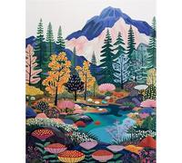 Qijinn 5D Diamond Art Painting Kit,Cartoon Landscape diamond art Kits for Adults,DIY Round Full Drill Diamond Painting Rhinestone Canvas Embroidery Craft for Home Wall Decor Gifts 90x110 cm