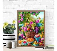 Qijinn 5D Diamond Art Painting Kit,Fruit Plants diamond art Kits for Adults,DIY Round Full Drill Diamond Painting Rhinestone Canvas Embroidery Craft for Home Wall Decor Gifts 80x100 cm