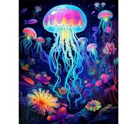 Qijinn 5D Diamond Art Painting Kit,Jellyfish Marine life diamond art Kits for Adults,DIY Round Full Drill Diamond Painting Rhinestone Canvas Embroidery Craft for Home Wall Decor Gifts 70x90 cm