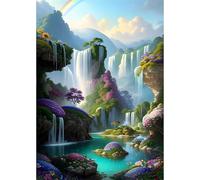 Qijinn 5D Diamond Art Painting Kit,Mountain Scenery diamond art Kits for Adults,DIY Square Full Drill Diamond Painting Rhinestone Canvas Embroidery Craft for Home Wall Decor Gifts 90x110 cm