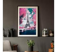 Qijinn 5D Puente de la Torre Eiffel Diamond Painting Kit,diamond painting Manualidades Adultos,DIY Round Diamond Art Cristal Bordado Punto de Cruz Cuadro Diamante para Pared del Hogar 90x110 cm