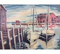 Qijinn Pintar por Numeros Adultos,Puerto de vela DIY pintura por numeros Cuadros para Pintar por Numeros Kit con Pinceles y Pinturas Acrilicos,Paint by Numbers Decoración Hogar con Marco 20x30 cm